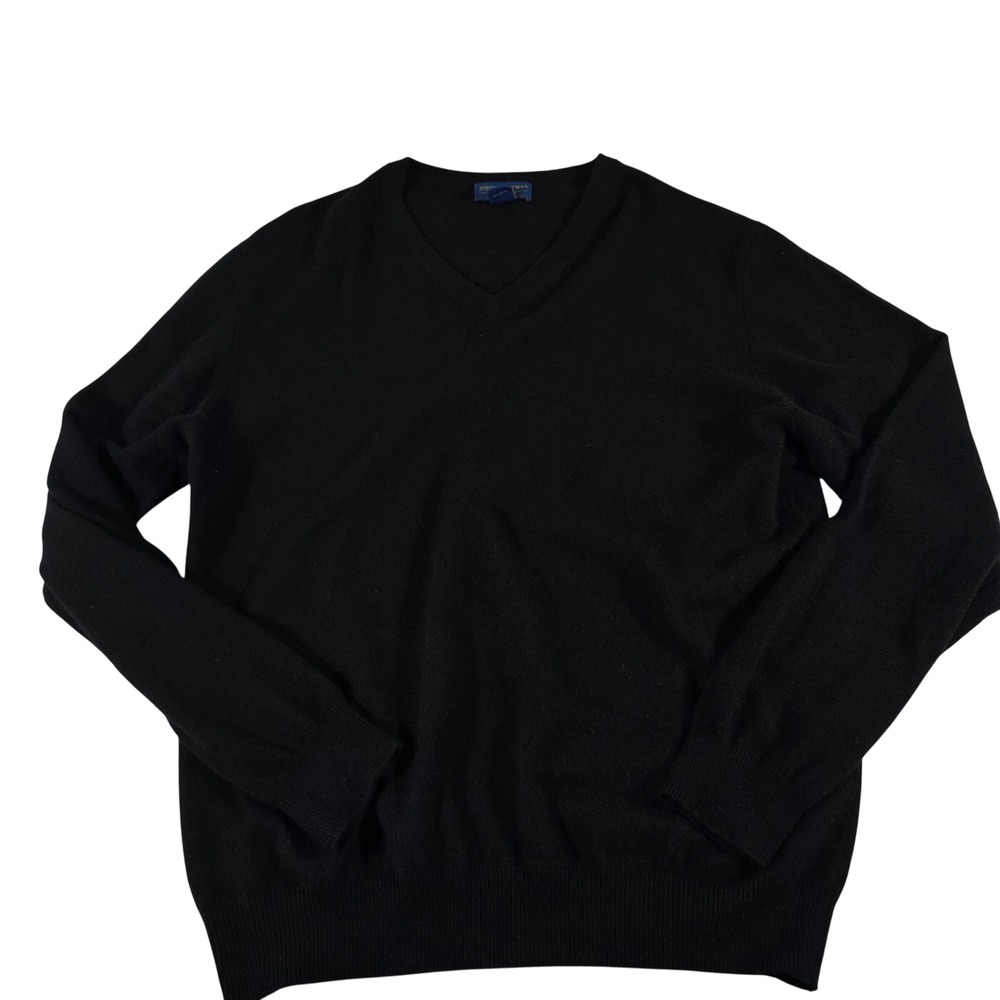 Joseph & Lyman Mens Black 100% Cashmere V-Neck Sweater Size M WPL 10167